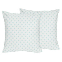 Sweet Jojo Designs Contemporary White and Navy Blue Modern Hotel Decorative Accent Throw Pillows Set of 2
